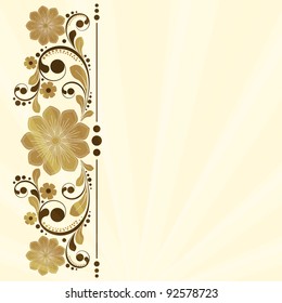 vector vintage floral  background with decorative flowers for design