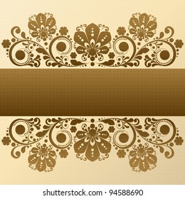 vector vintage floral  background with decorative flowers for design