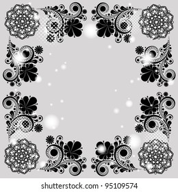 vector vintage floral  background with decorative flowers for design