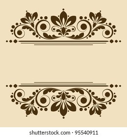 vector vintage floral  background with decorative flowers for design