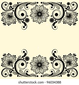 vector vintage floral  background with decorative flowers for design