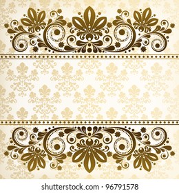 vector vintage floral  background with decorative flowers for design