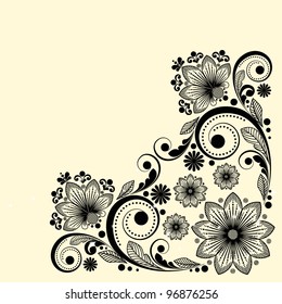 vector vintage floral  background with decorative flowers for design