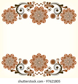 vector vintage floral  background with decorative flowers for design