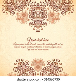 Vector Vintage Floral Background Indian Mehndi Stock Vector (Royalty ...