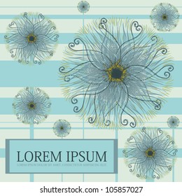 Vector vintage floral background, postcard