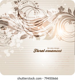 fondo floral vectorial vintage para diseño retro. Pasos 10