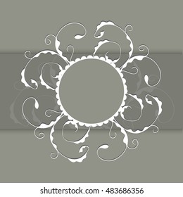 Vector vintage floral border. Abstract hand drawn ornament for greeting cards, invitations in pastel colors. Ornate leaves and flowers in elements for decor and design. 
