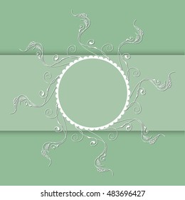  Vector vintage floral border. Abstract hand drawn ornament for greeting cards, invitations in pastel colors. Ornate of leaves and flowers in elements for decor and design. 
