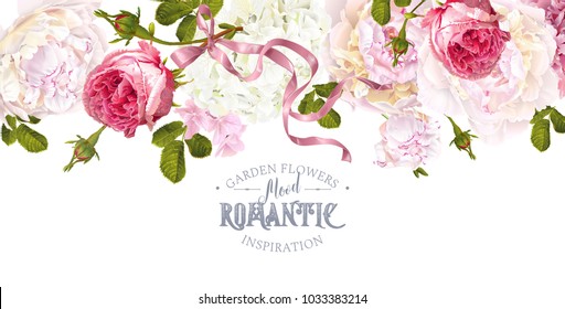Vector vintage floral border