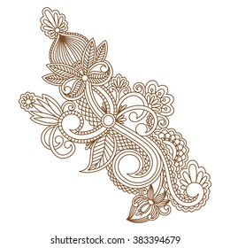 Vector vintage floral decorative element for design, print, embroidery.