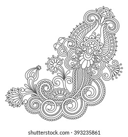 Vektorillustration Vintage Blumendekoration Element für Design, Druck, Stickerei.