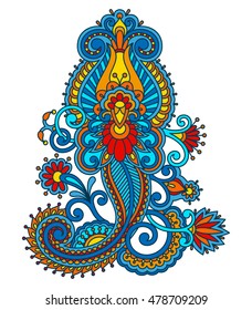 Vector vintage floral decorative element for design, print, embroidery.