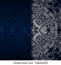 Vector vintage floral decorative ornament for design invitation card, booklet, print, embroidery.