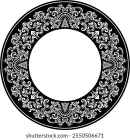 Vector Vintage floral decorative ornamental element for design rosette, invitation card, print