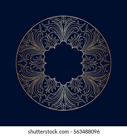 Vector vintage floral decorative ornamental element for design invitation card, booklet., print, embroidery.