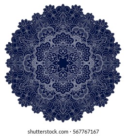 Vector vintage floral decorative ornamental element for design invitation card, booklet, print, embroidery.