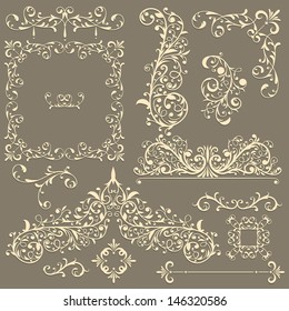 vector vintage floral  design elements