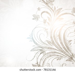 vector vintage floral design with retro flowers