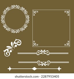 Vector vintage. Floral element for design monograms, invitations, frames, menus and labels. Graphic design of websites, cafes, boutiques, hotels, wedding invitations