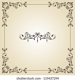 vector vintage floral frame and retro royal label on gradient background, fully editable eps 8 file