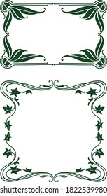 Vector vintage floral frames in sart nouveau style