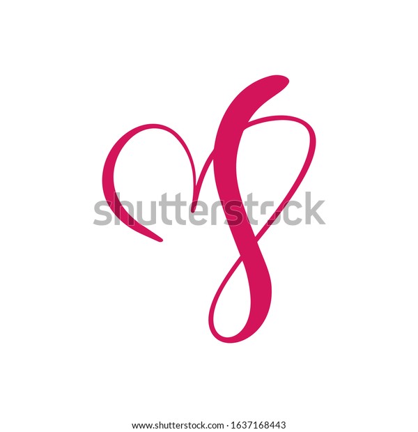 Vector Vintage floral\
monogram letter I. Calligraphy element heart logo Valentine card\
flourish frame. Hand drawn Love sign for page decoration and design\
illustration.