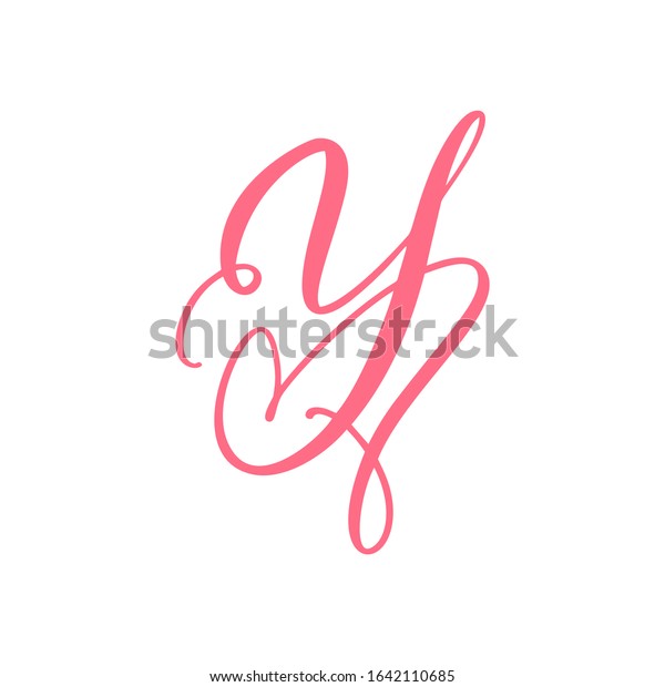 Vector Vintage floral\
monogram letter Y. Calligraphy element heart logo Valentine card\
flourish frame. Hand drawn Love sign for page decoration and design\
illustration.