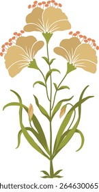 Vector Vintage Floral Motif. Decorative Vintage Flower Design in Traditional Flower. Textile and Fabric Design. 

