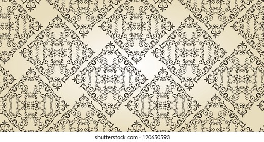 vector vintage floral  pattern on gradient background, fully editable eps 8 file with clipping masks and pattern in swatch menu