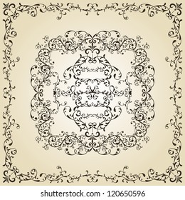 vector vintage floral  pattern on gradient background, fully editable eps 8 file with clipping masks and pattern in swatch menu