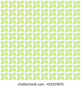 Vector vintage floral pattern on green background. 