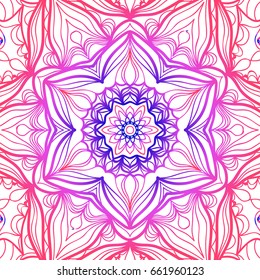 Vector vintage floral pattern. oriental ornament. mandala concept. vector illustration. for coloring book, greeting card, invitation, tattoo. Anti-stress therapy pattern.