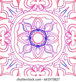 Vector vintage floral pattern. oriental ornament. mandala concept. vector illustration. for coloring book, greeting card, invitation, tattoo. Anti-stress therapy pattern.