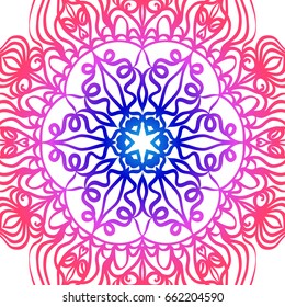 Vector vintage floral pattern. oriental ornament. mandala concept. vector illustration. for coloring book, greeting card, invitation, tattoo. Anti-stress therapy pattern.