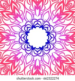 Vector vintage floral pattern. oriental ornament. mandala concept. vector illustration. for coloring book, greeting card, invitation, tattoo. Anti-stress therapy pattern.