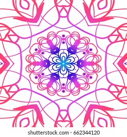 Vector vintage floral pattern. oriental ornament. mandala concept. vector illustration. for coloring book, greeting card, invitation, tattoo. Anti-stress therapy pattern.