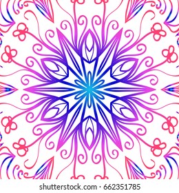 Vector vintage floral pattern. oriental ornament. mandala concept. vector illustration. for coloring book, greeting card, invitation, tattoo. Anti-stress therapy pattern.