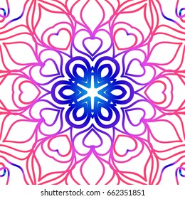 Vector vintage floral pattern. oriental ornament. mandala concept. vector illustration. for coloring book, greeting card, invitation, tattoo. Anti-stress therapy pattern.