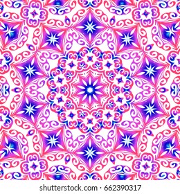 Vector vintage floral pattern. oriental ornament. mandala concept. vector illustration. for coloring book, greeting card, invitation, tattoo. Anti-stress therapy pattern.