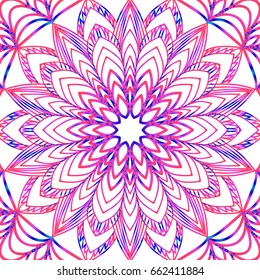 Vector vintage floral pattern. oriental ornament. mandala concept. vector illustration. for coloring book, greeting card, invitation, tattoo. Anti-stress therapy pattern.