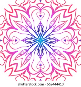 Vector vintage floral pattern oriental ornament. mandala. vector illustration. for coloring book, greeting card, invitation, tattoo. Anti-stress therapy pattern.