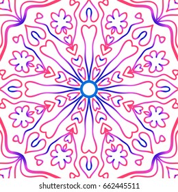 Vector vintage floral pattern. oriental ornament. mandala concept. vector illustration. for coloring book, greeting card, invitation, tattoo. Anti-stress therapy pattern.