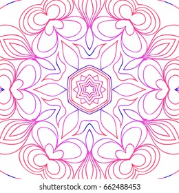 Vector vintage floral pattern oriental ornament mandala. vector illustration. for coloring book, greeting card, invitation, tattoo. Anti-stress therapy pattern.
