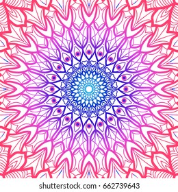 Vector vintage floral pattern. oriental ornament. mandala concept. vector illustration. for coloring book, greeting card, invitation, tattoo. Anti-stress therapy pattern.
