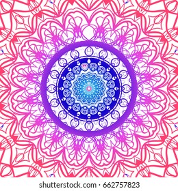 Vector vintage floral pattern. oriental ornament. mandala concept. vector illustration. for coloring book, greeting card, invitation, tattoo. Anti-stress therapy pattern.