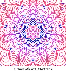 Vector vintage floral pattern. oriental ornament. mandala concept. vector illustration. for coloring book, greeting card, invitation, tattoo. Anti-stress therapy pattern.