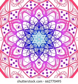 Vector vintage floral pattern. oriental ornament. mandala concept. vector illustration. for coloring book, greeting card, invitation, tattoo. Anti-stress therapy pattern.