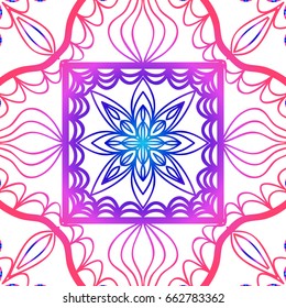 Vector vintage floral pattern. oriental ornament. mandala concept. vector illustration. for coloring book, greeting card, invitation, tattoo. Anti-stress therapy pattern.
