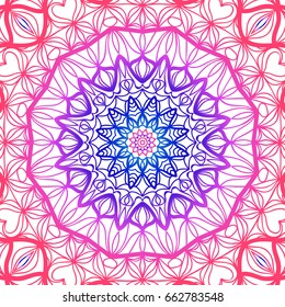 Vector vintage floral pattern. oriental ornament. mandala concept. vector illustration. for coloring book, greeting card, invitation, tattoo. Anti-stress therapy pattern.